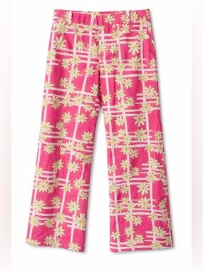Lilly Pulitzer 100% Cotton Palm Beach Collection Poplin Wide Leg Pants- 6